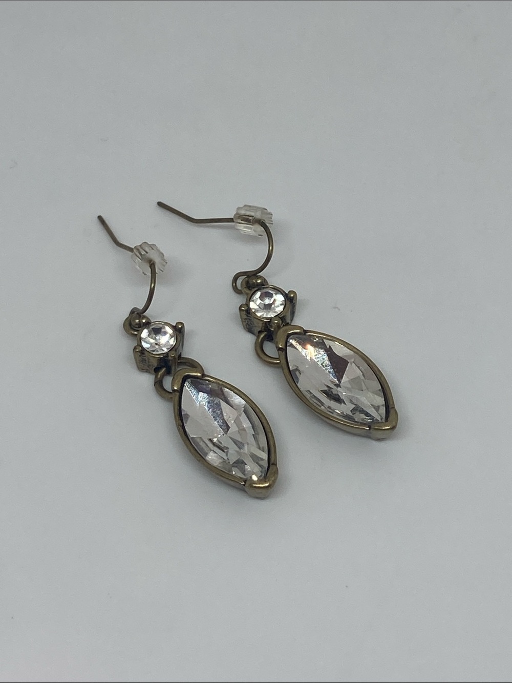 Clear Crystal Marquise Drop Earrings - Women Jewelry NWOT